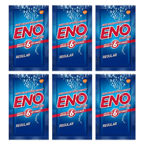 Eno Fruit Salt Regular Pouch (Bundle of 6 x 5g)