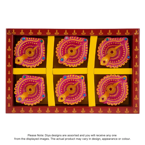 Fancy Diwali / Deepavali Diya Small (Pack of 6 ) - [D105] (1pc) - Image 2