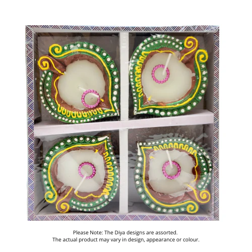 Fancy Diwali / Deepavali Wax Diya Big (Pack of 4) - (D36) (1pc) - Image 8