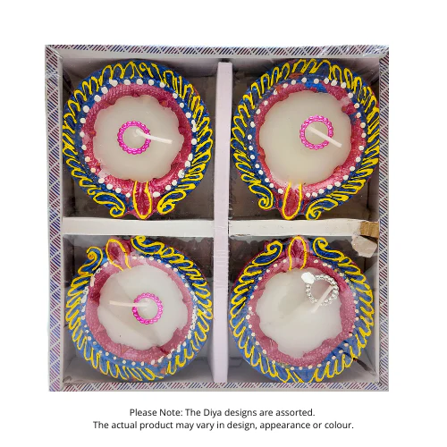 Fancy Diwali / Deepavali Wax Diya Big (Pack of 4) - (D36) (1pc) - Image 9
