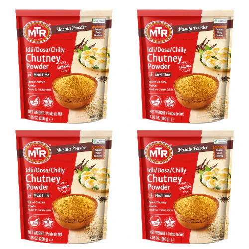 MTR Idli / Dosa / Chilli Chutney Powder (Bundle of 4 x 200g)